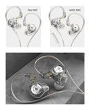 Fones de ouvido dinâmicos KZ EDX PRO, ultra-auriculares com monitor de graves HIFI e cancelamento de ruído