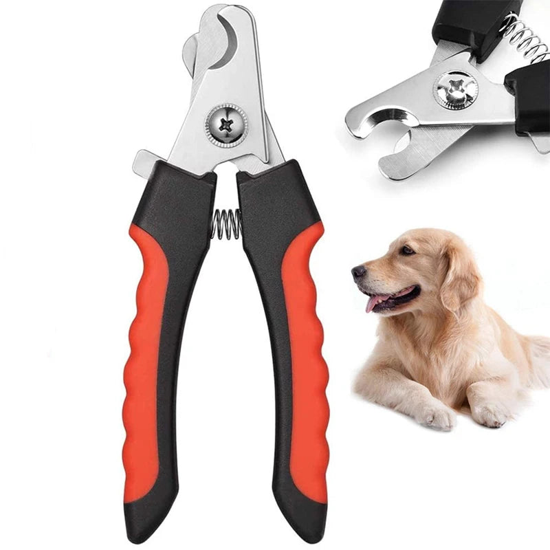Cortador de unhas profissional para animais de estimação com proteção de segurança, de aço inoxidável