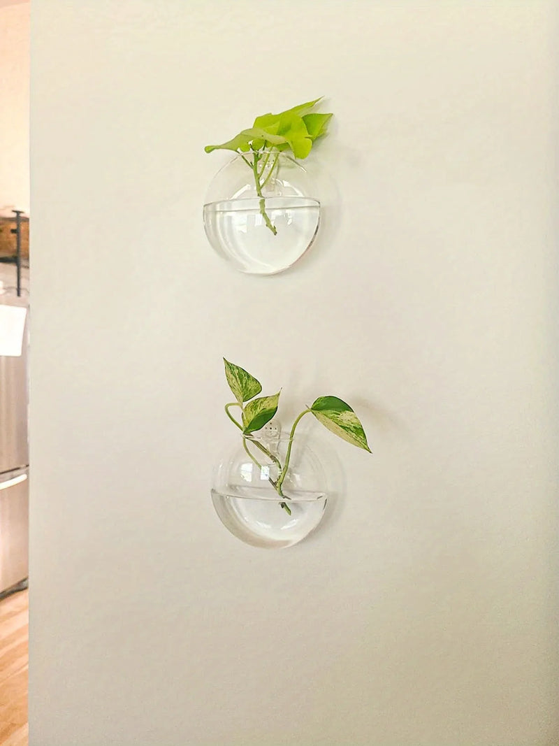 Pacote com 2/4/6 terrários de vidro para pendurar na parede - hidropônico para decoração de casa redondo feito à mão