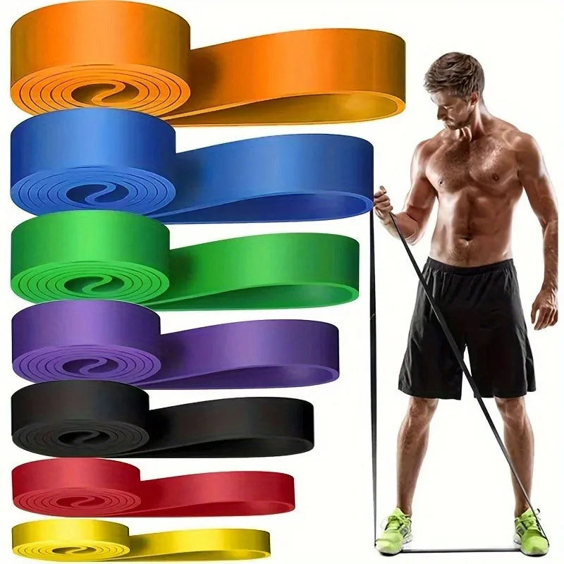 Faixa elástica de látex para exercícios de resistência e auxiliar de flexão para exercícios de pilates e ginástica em casa