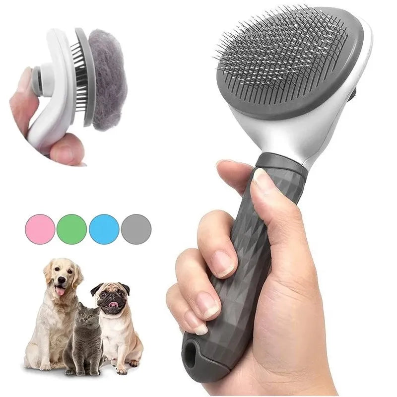 Escova para cães e gatos, autolimpante para remoção de pelos de animais de estimação,