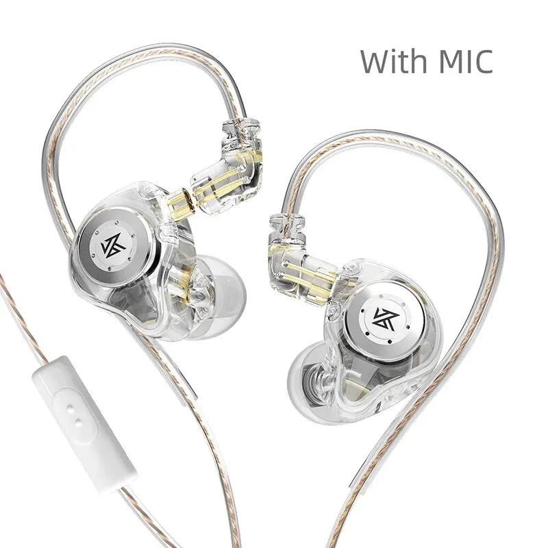 Fones de ouvido dinâmicos KZ EDX PRO, ultra-auriculares com monitor de graves HIFI e cancelamento de ruído