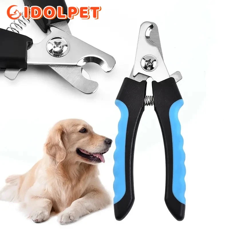 Cortador de unhas profissional para animais de estimação com proteção de segurança, de aço inoxidável