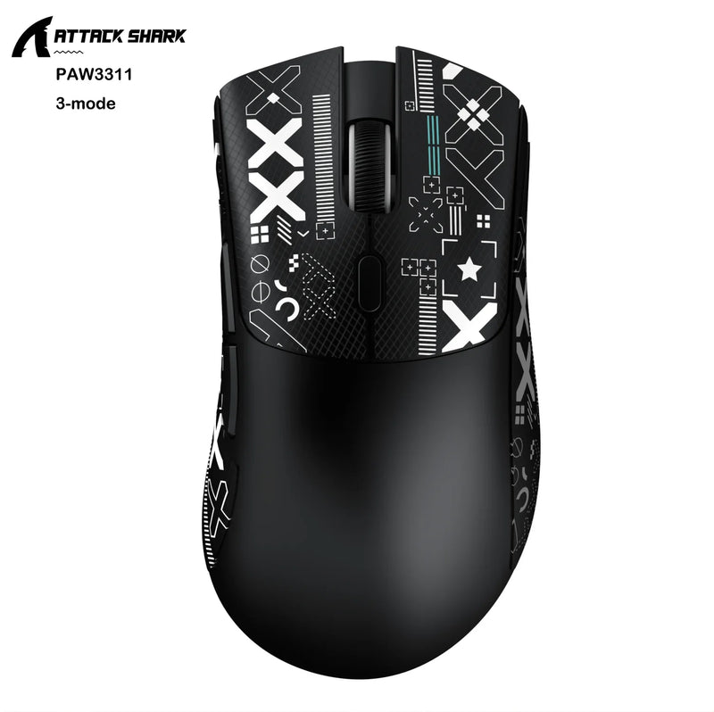Mouse sem fio Bluetooth Attack Shark R1 X11, PAW3311, conectividade de três modos,