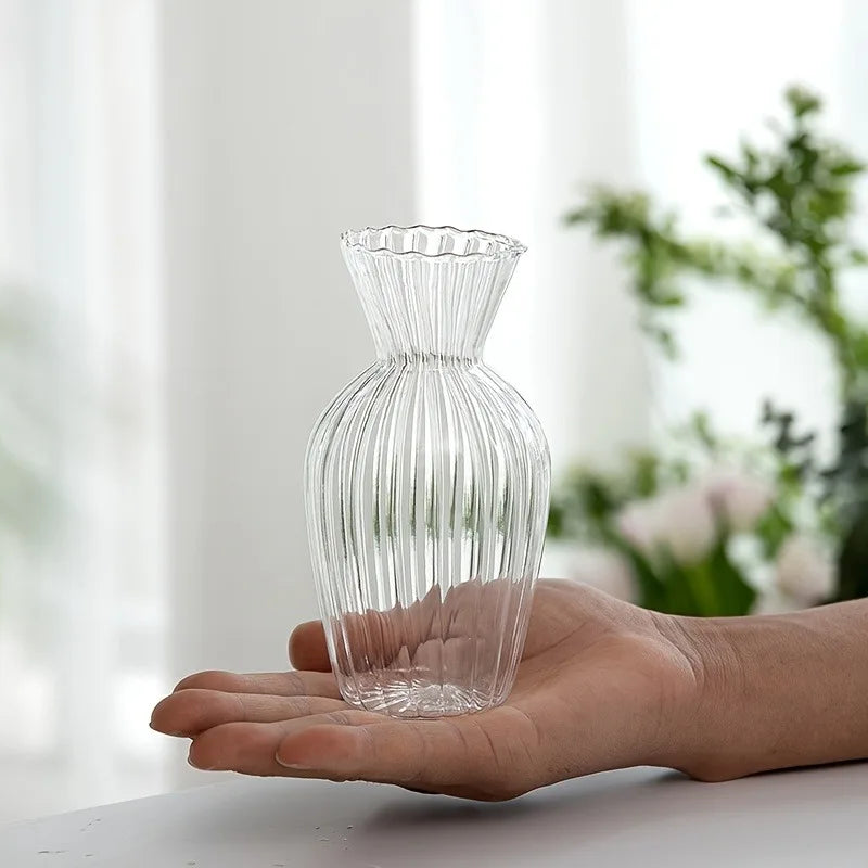 Vaso de vidro esculpido à mão - Plantador hidropônico para decoração de casa/escritório, mini presente