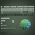 Teclas impressas com gradiente azul lateral, perfil cereja, teclas PBT de injeção dupla, 136 teclas  gamer