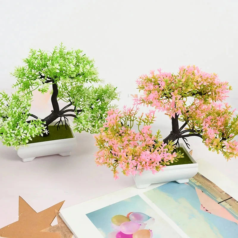 Plantas artificiais árvore de bonsai plantas flores para  decoração hotel, jardim e casa
