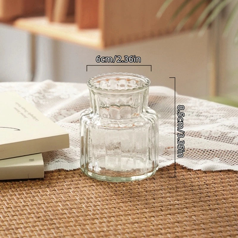 Vaso de vidro esculpido à mão - Plantador hidropônico para decoração de casa/escritório, mini presente