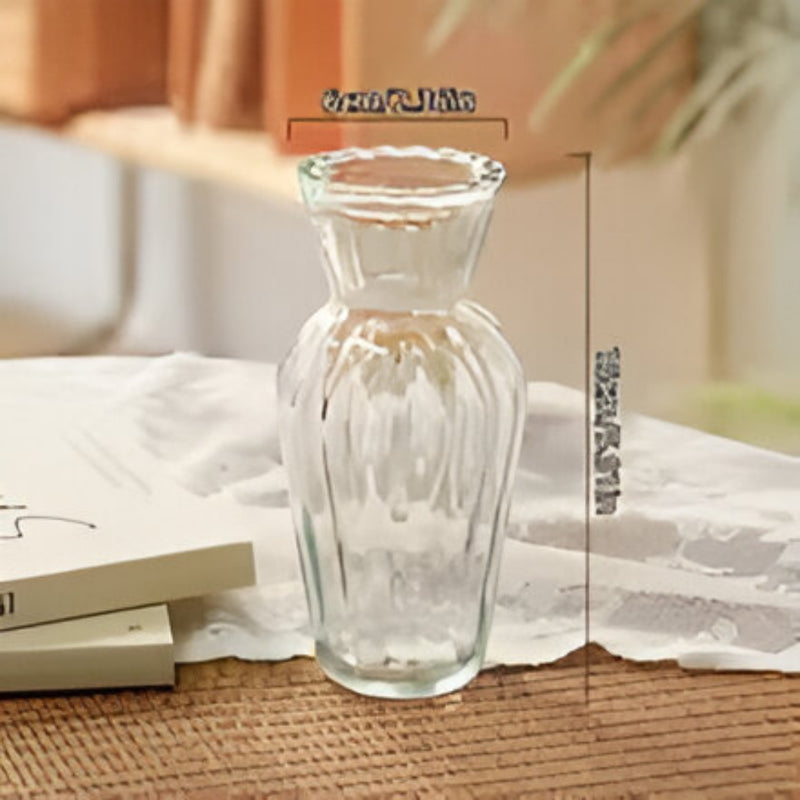Vaso de vidro esculpido à mão - Plantador hidropônico para decoração de casa/escritório, mini presente