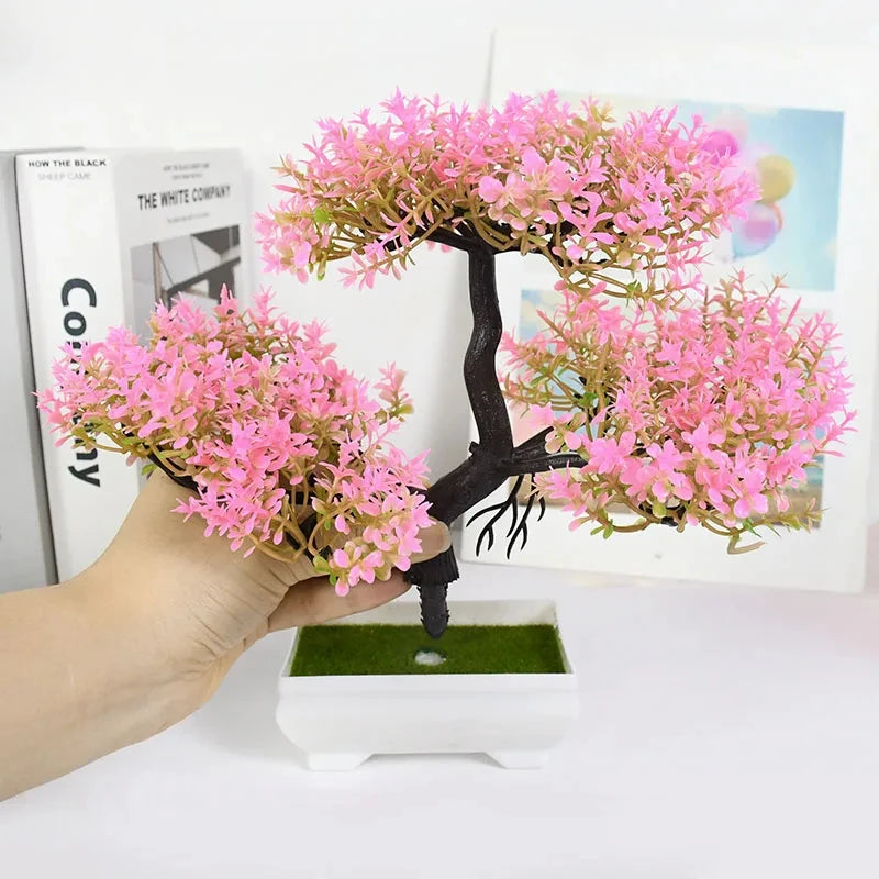 Plantas artificiais árvore de bonsai plantas flores para  decoração hotel, jardim e casa