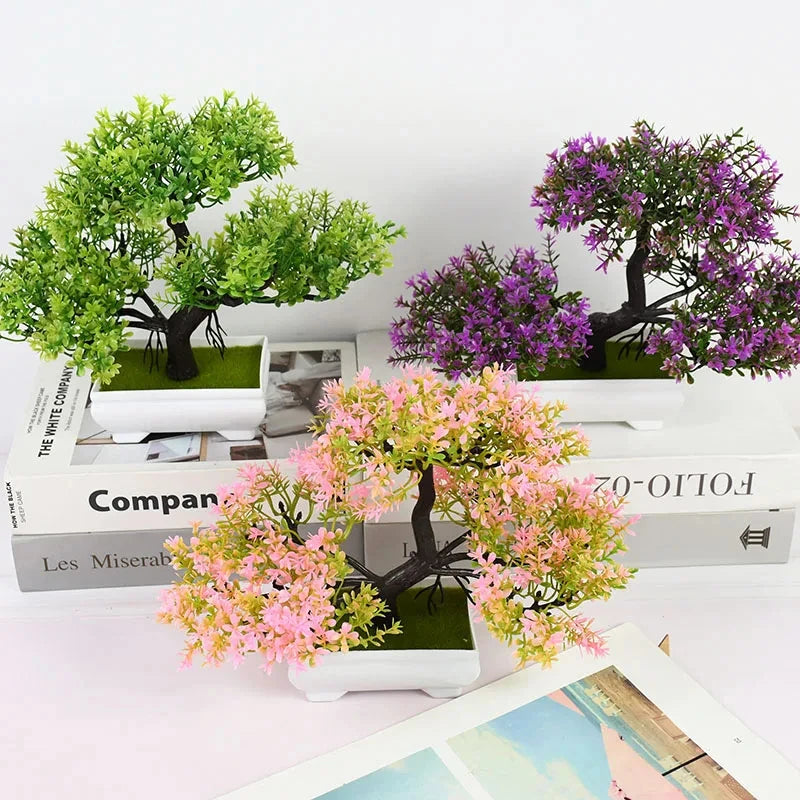 Plantas artificiais árvore de bonsai plantas flores para  decoração hotel, jardim e casa