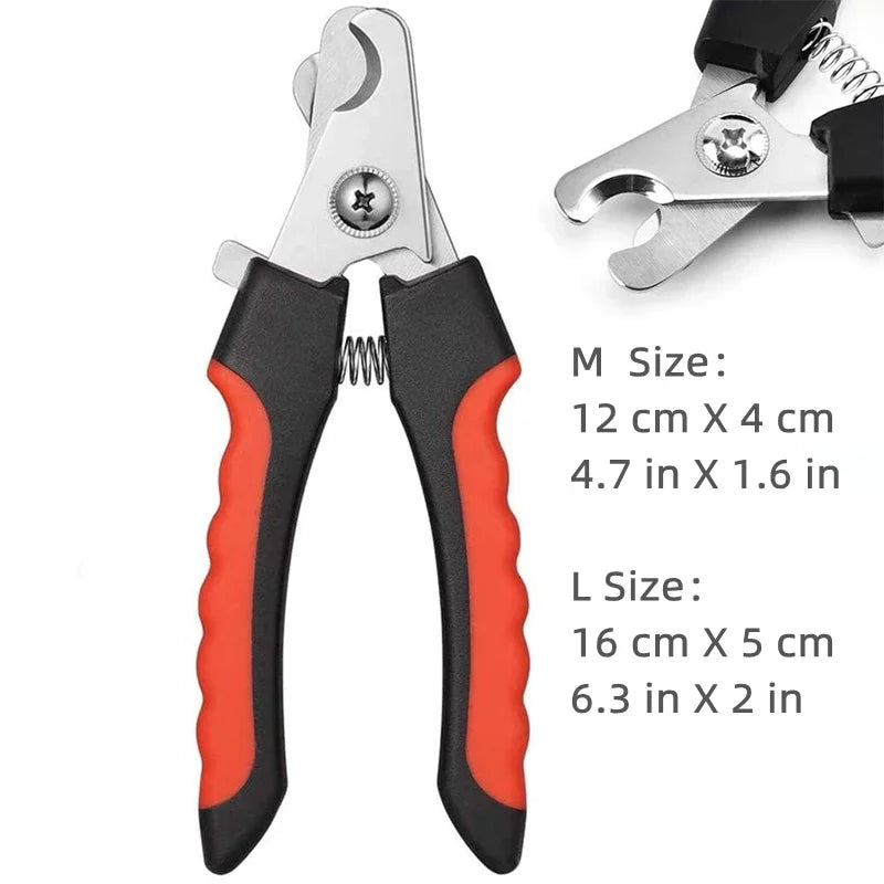 Cortador de unhas profissional para animais de estimação com proteção de segurança, de aço inoxidável