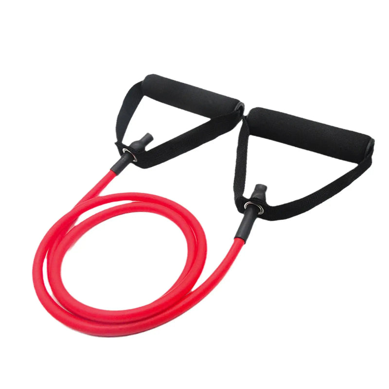 Faixas de resistência de 5 níveis com alças e corda elástica para ioga, exercícios de fitness e treinamento de força