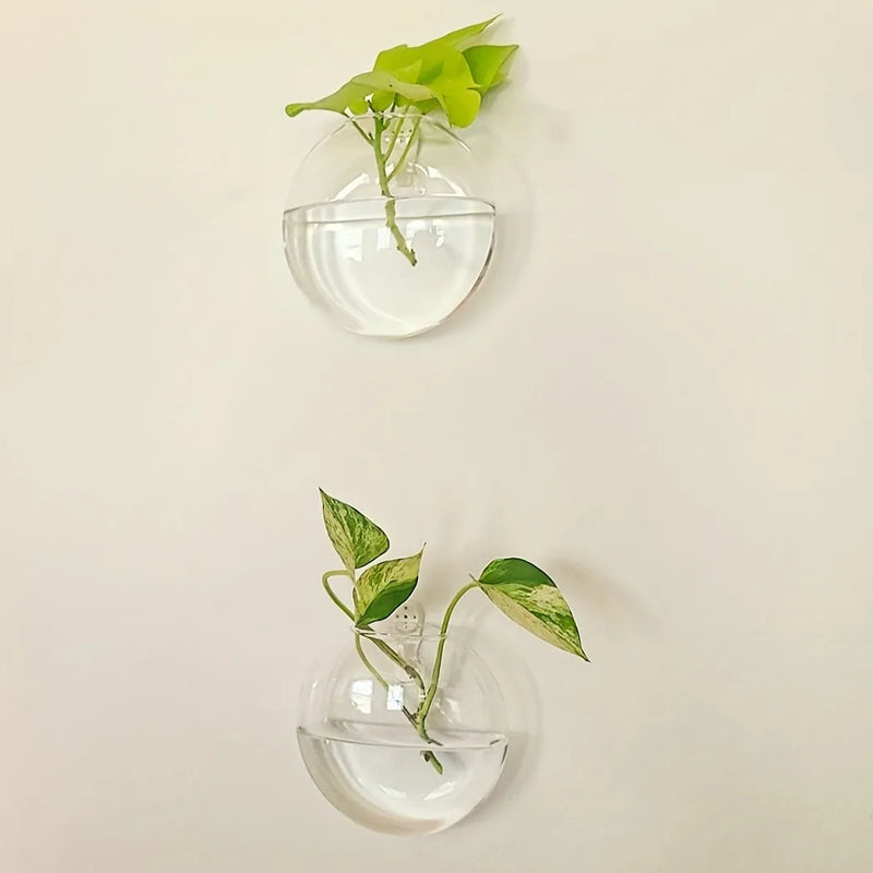 Pacote com 2/4/6 terrários de vidro para pendurar na parede - hidropônico para decoração de casa redondo feito à mão