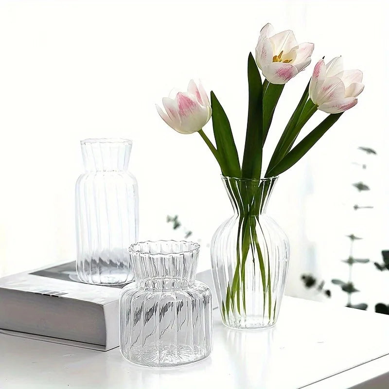 Vaso de vidro esculpido à mão - Plantador hidropônico para decoração de casa/escritório, mini presente
