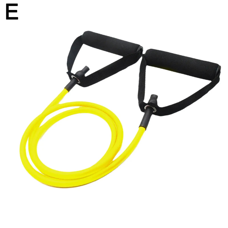 Faixas de resistência de 5 níveis com alças e corda elástica para ioga, exercícios de fitness e treinamento de força