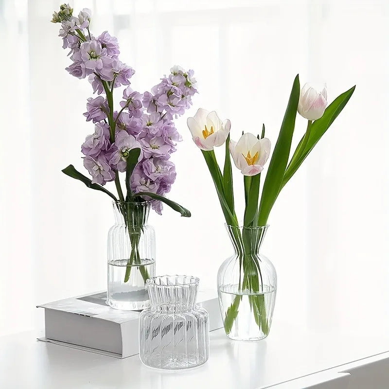 Vaso de vidro esculpido à mão - Plantador hidropônico para decoração de casa/escritório, mini presente
