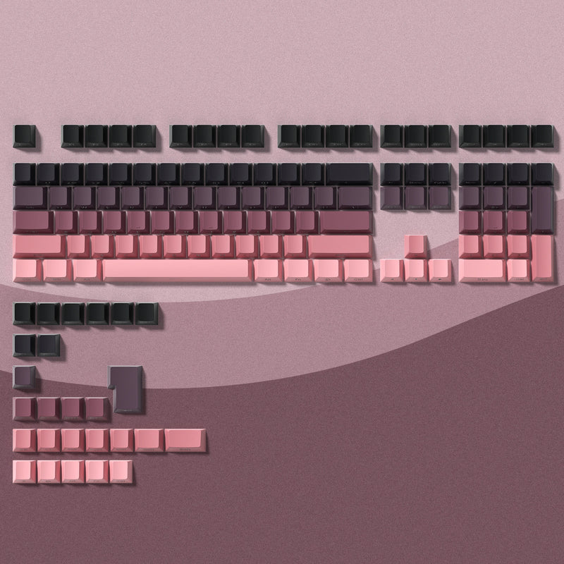 Teclas impressas com gradiente azul lateral, perfil cereja, teclas PBT de injeção dupla, 136 teclas  gamer