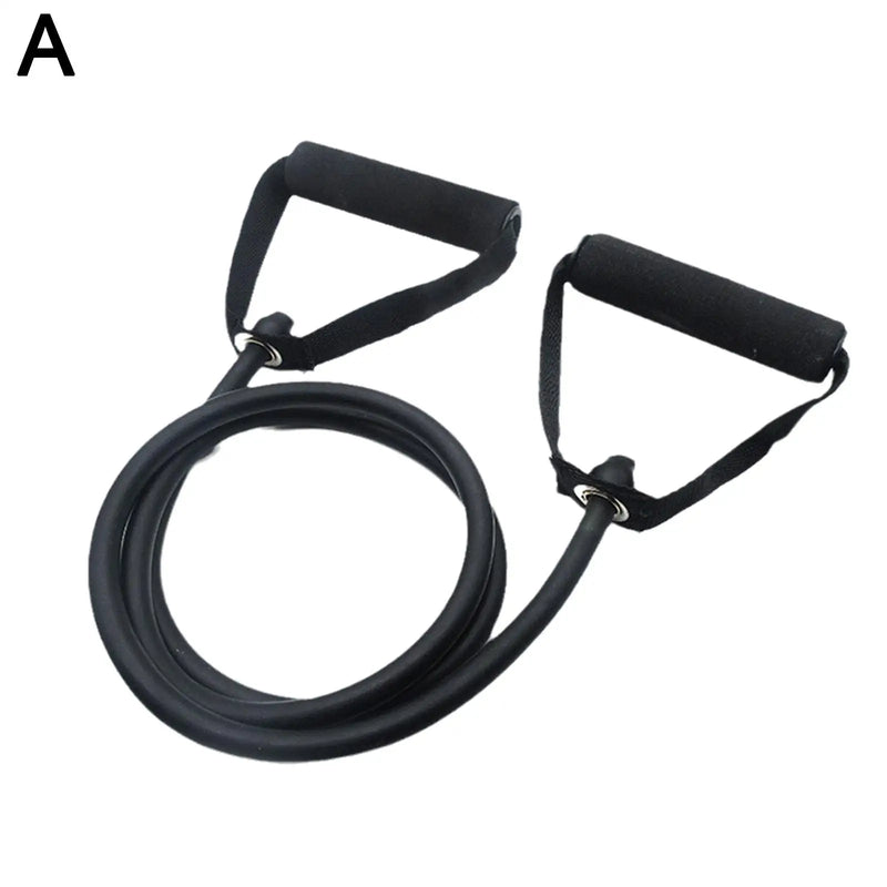 Faixas de resistência de 5 níveis com alças e corda elástica para ioga, exercícios de fitness e treinamento de força