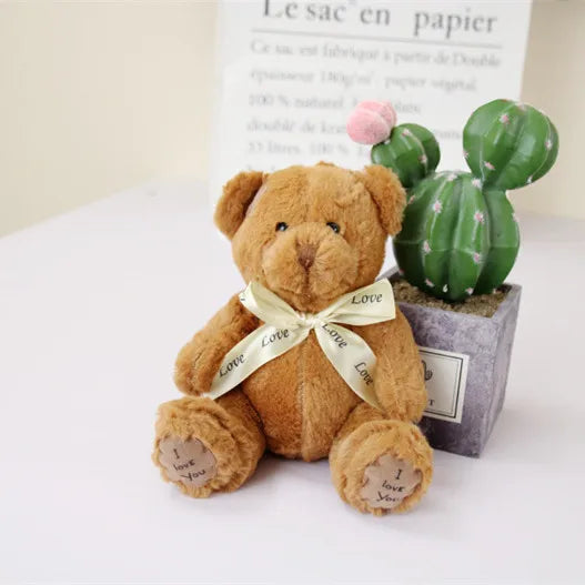 1 peça 18 cm Bonecas de Urso Fofo e Adorável de Pelúcia  Macio Brinquedo de Aniversário e natal